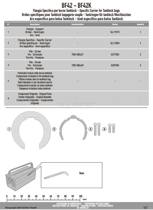 GIVI BF42 タンクロック アタッチメント／KAWASAKI Z 125 EUモデル専用