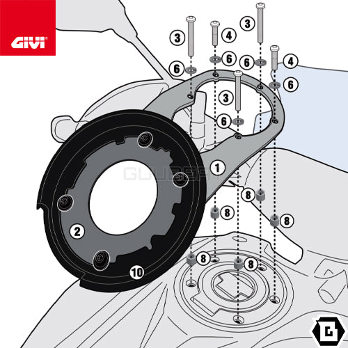 GIVI BF60 タンクロック アタッチメント／YAMAHA MT-07専用