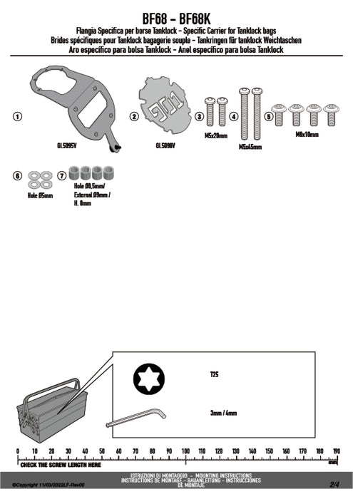 GIVI BF68 タンクロック アタッチメント（TANKLOCKタンクバッグ用フランジ）｜HUSQVARNA ノーデン 901 対応
