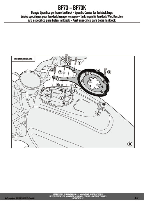 GIVI BF73 タンクロック アタッチメント（TANKLOCKタンクバッグ用フランジ）｜HARLEY DAVIDSON スポーツスター S 1250 対応