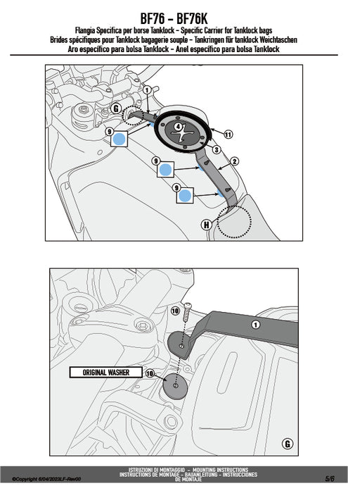 GIVI BF76 タンクロック アタッチメント／DUCATI デザートX専用