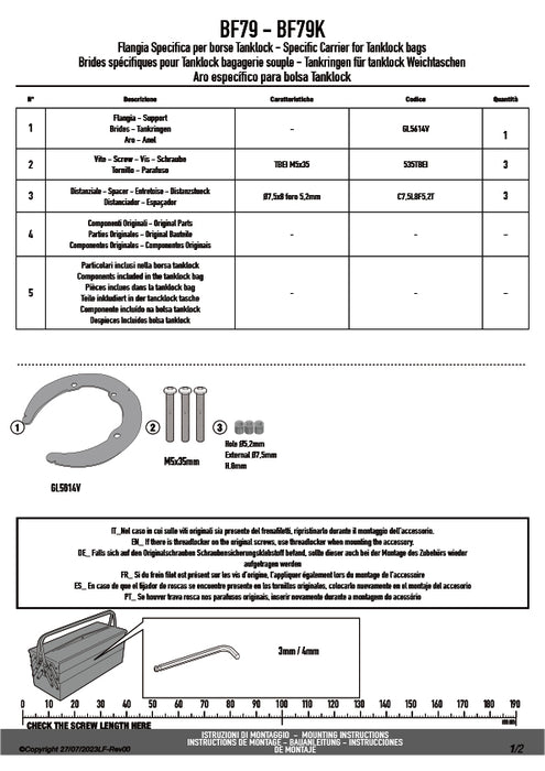 GIVI BF79 タンクロック アタッチメント／VOGE VALICO 900 DSX / VOGE VALICO 525 DSX / VOGE VALICO 525 DSX専用