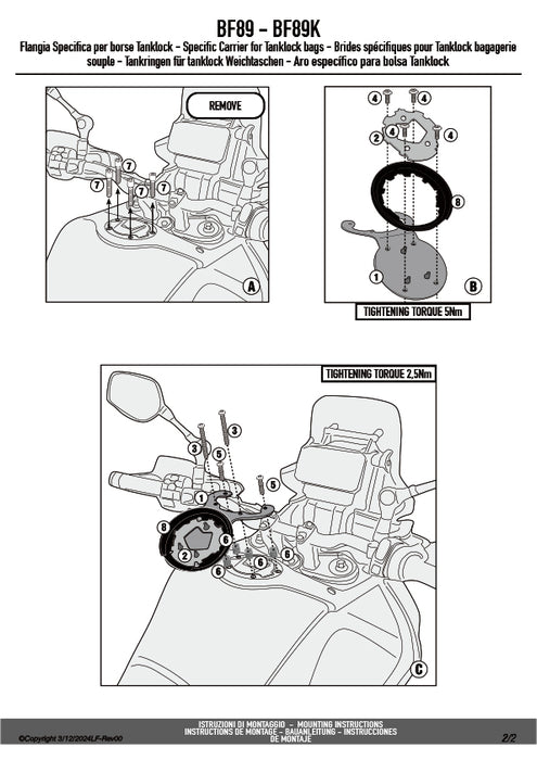 GIVI BF89 タンクロック アタッチメント／CFMOTO 450 MT専用