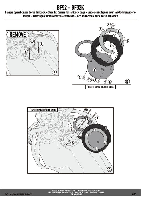 GIVI BF92 タンクロック アタッチメント（TANKLOCKタンクバッグ用フランジ）｜ROYAL ENFIELD ヒマラヤ 対応
