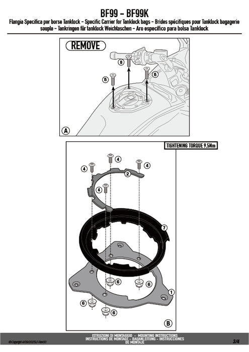 GIVI BF99 タンクロック用 フランジ｜BMW R 1300 RS 対応