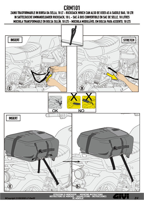 GIVI CRM101 バックパック CORIUMシリーズ 18L 防水インナーバッグ付 レトロスタイル対応