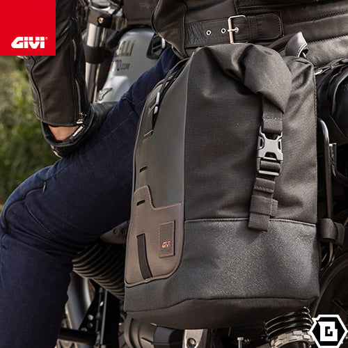 GIVI CRM102 サイドバッグ CORIUM 18L容量 片側 ダークブラウン / ブラック