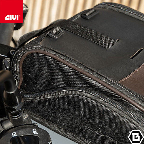 GIVI CRM103 タンクバッグ CORIUM マグネット / ストラップタイプ 8L容量 ダークブラウン / ブラック