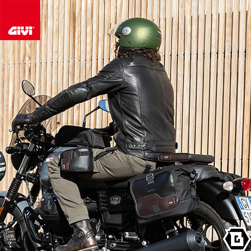 GIVI CRM106 サイドバッグ CORIUM 13L容量 片側 ダークブラウン / ブラック