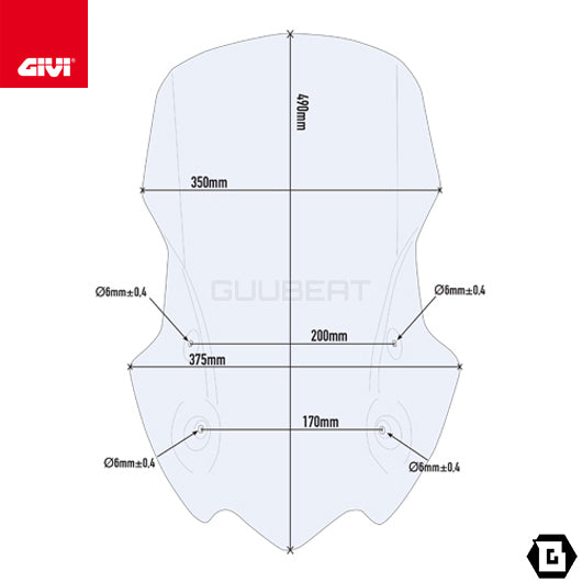 GIVI D1121ST スクリーン クリア／HONDA CB500X / HONDA 400X専用