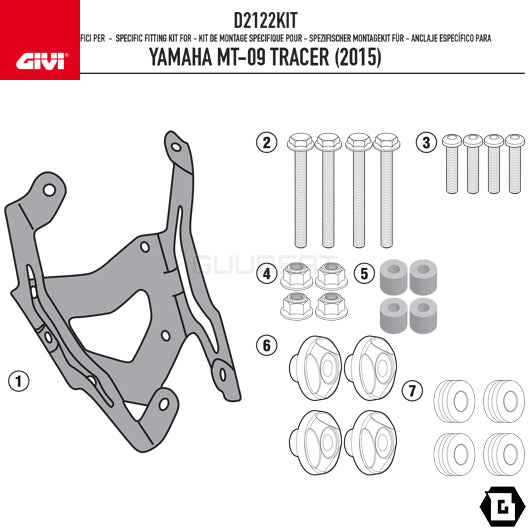 GIVI D2122KIT フィッティングキット ステー スクリーン用／YAMAHA MT-09 トレーサー専用