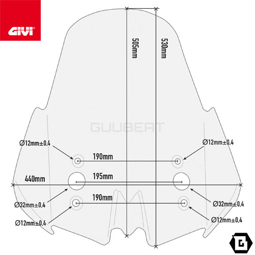 GIVI D4122ST スクリーン クリア／KAWASAKI ヴェルシス 650専用