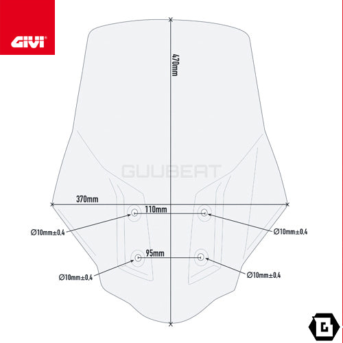 GIVI D5126ST スクリーン  クリア／BMW G 310 GS専用