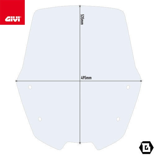 GIVI D6113ST クリアスクリーン｜KYMCO ターセリー S 200 / ターセリー S 150 / ターセリー S 125 対応