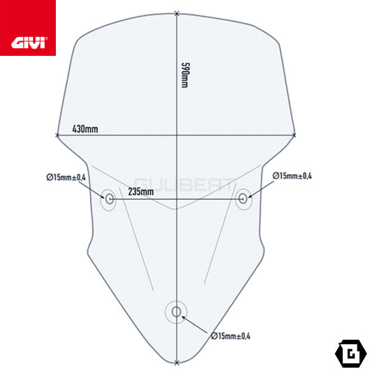 GIVI D7406ST スクリーン クリア／DUCATI ムルティストラーダ 1260 / DUCATI ムルティストラーダ 1200専用