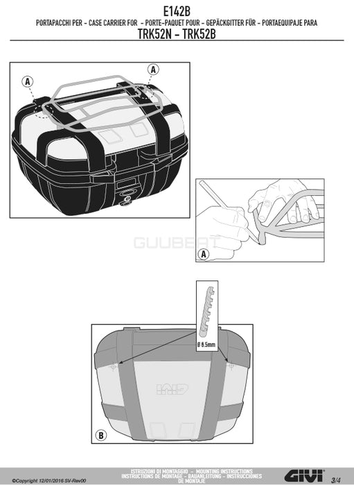 GIVI E142B メタルラック トップケース用 ブラック