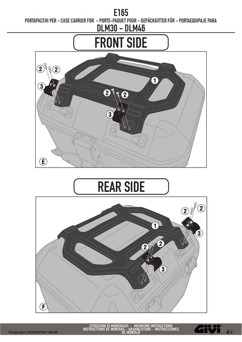 GIVI E165 ナイロンラック トップケース用 ブラック