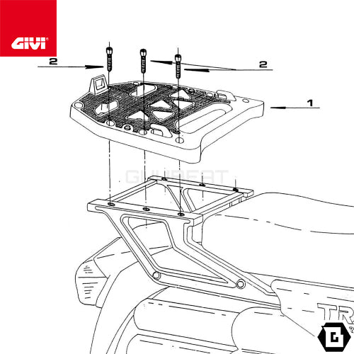 GIVI E200 リアキャリア／HONDA アフリカツイン / HONDA ドミネーター650 / HONDA XL 600 RM/LM専用