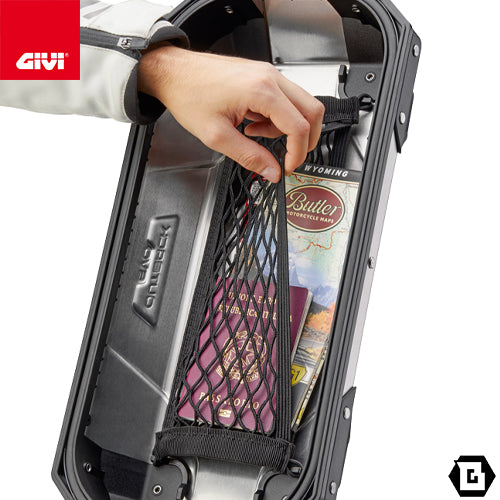 GIVI E244 キャリーネット インナーネット TREKKER OUTBACK EVO SMART 37／33シリーズ専用｜蓋裏固定ポケット付