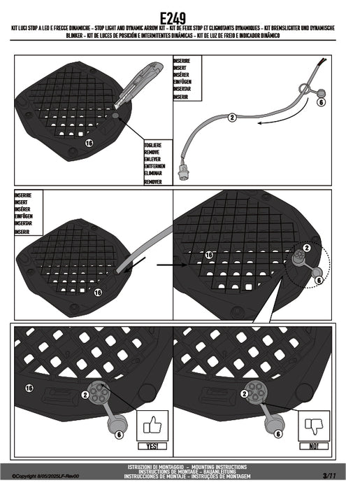 GIVI E249 LED ブレーキランプキット ダイナミックアローキット MAXIA 5 (V58N / V58NT 他）専用