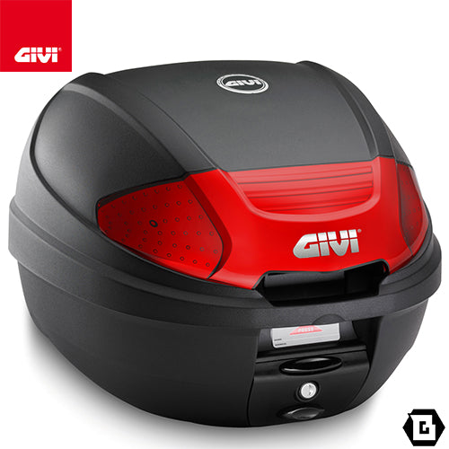 GIVI E300N2B トップケース MONOLOCKタイプ 30L容量 ブラック / レッドリフレクター ベースプレート付属