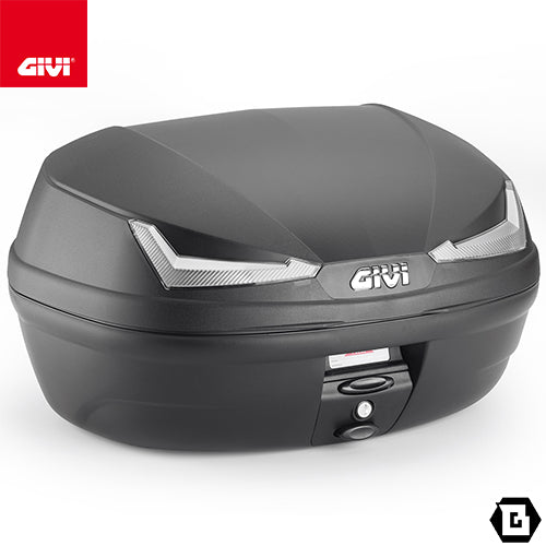 GIVI E455NT トップケース SIMPLY IV モノロックタイプ 45L容量 スモークリフレクター ベースプレート付属（2ヘルメット収納）