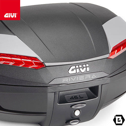 GIVI E46N2 トップケース 46L容量 RIVIERA ( リビエラ ) MONOLOCK ( モノロック ) リフレクター レッド ブラック / レッド