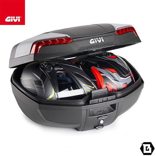 GIVI E46N2 トップケース 46L容量 RIVIERA ( リビエラ ) MONOLOCK ( モノロック ) リフレクター レッド ブラック / レッド