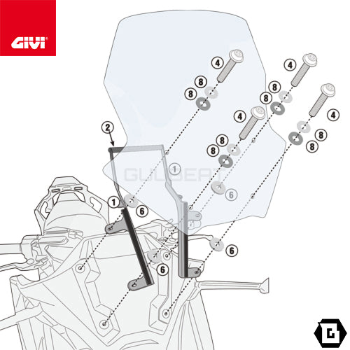 GIVI FB1186 スクリーンマウントバー ブラケット／HONDA フォルツァ750専用