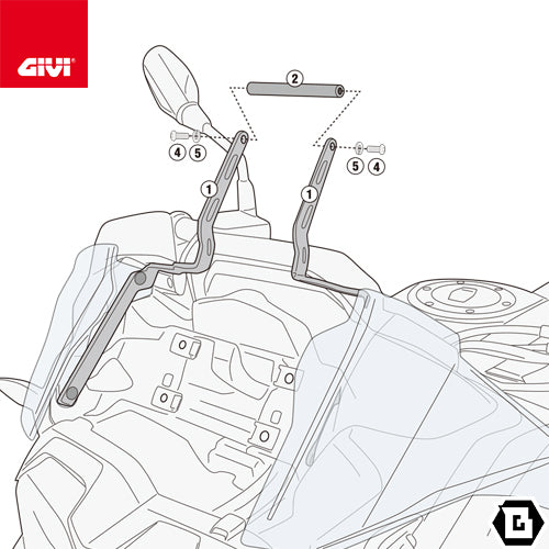 GIVI FB5134 スクリーンマウントバー ブラケット／BMW F 850 GS ADVENTURE専用