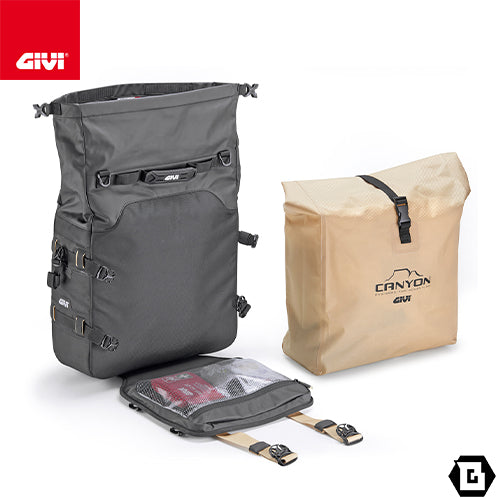 GIVI GRT720B CANYON サイドバッグ・シートバッグ MONOKEY ( モノキー ) 50L容量 ( 片側25L )  左右セット ブラック