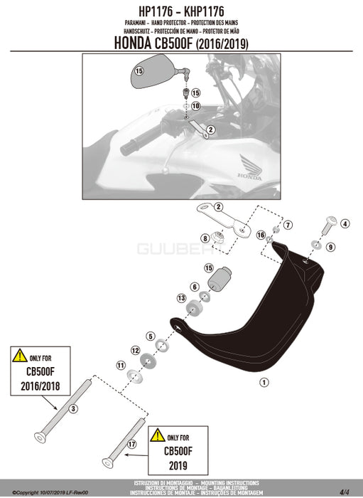 GIVI HP1176 ハンドガード／HONDA CB500F / HONDA CB500F専用