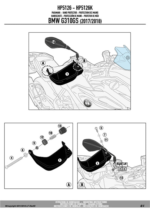 GIVI HP5126B ハンドガード／BMW G 310 GS専用