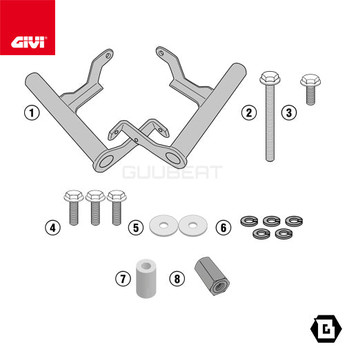 GIVI LS3117 フォグランプ取付キット S310 / S322 / 汎用 フォグランプ対応／SUZUKI Vストローム 1050専用