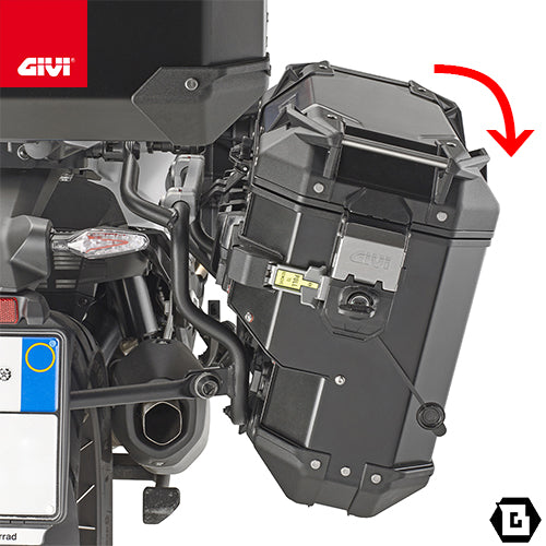 GIVI OBKEVS33AR サイドケース 33L 右側専用 TREKKER OUTBACK EVO SMART ナチュラルアルミ MONOKEY CAM-SIDE PLOS_CAM対応