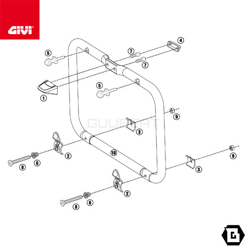 GIVI OFMK 変換キット サイドケースホルダー PL ONE-FIT用 CAM-SIDE / MONOKEY／HONDA 400X / KTM 790 アドベンチャー R / KTM 790 アドベンチャー / YAMAHA テネレ 700他専用