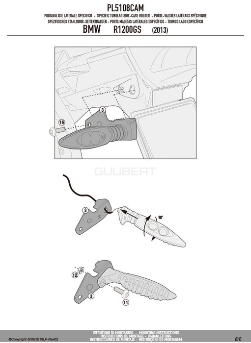 GIVI PL5108CAM サイドケースホルダー TREKKER OUTBACK MONOKEY CAM-SIDE用／BMW R 1250 GS / BMW R 1250 GS ADVENTURE専用