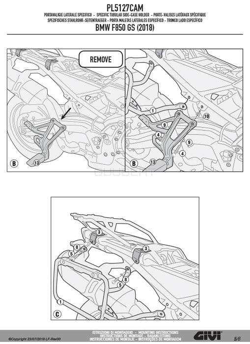 GIVI PL5127CAM サイドケースホルダー TREKKER OUTBACK MONOKEY CAM-SIDE用／BMW F 900 GS ADVENTURE専用