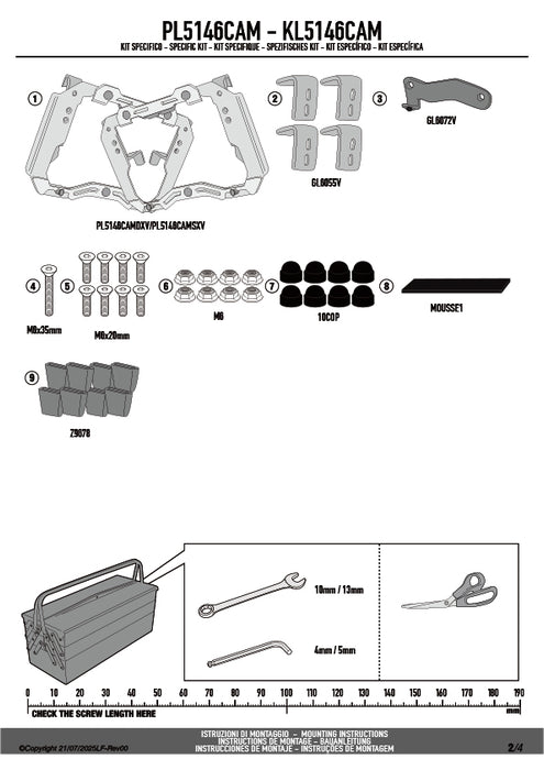 GIVI PL5146CAM サイドケースホルダー TREKKER OUTBACK MONOKEY CAM-SIDE用 タイプ｜BMW R 1300 GS ADVENTURE 対応