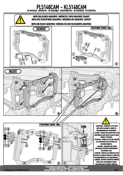 GIVI PL5146CAM サイドケースホルダー TREKKER OUTBACK MONOKEY CAM-SIDE用 タイプ｜BMW R 1300 GS ADVENTURE 対応