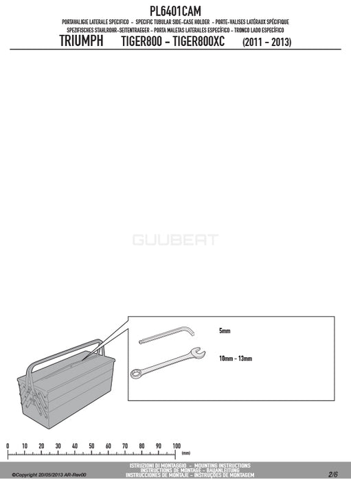 GIVI PL6401CAM サイドケースホルダー TREKKER OUTBACK MONOKEY CAM-SIDE用／TRIUMPH タイガー 800 / TRIUMPH タイガー 800 XC / TRIUMPH タイガー 800 XR専用