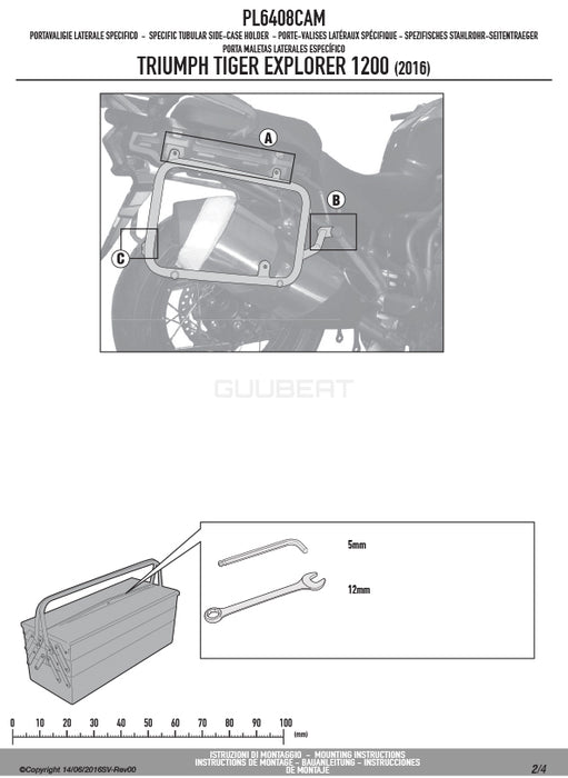 GIVI PL6408CAM サイドケースホルダー TREKKER OUTBACK MONOKEY CAM-SIDE用 ／ TRIUMPH タイガー 1200 / TRIUMPH タイガー 1200 EXPLORER専用