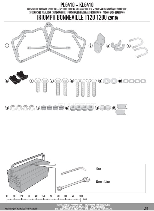 GIVI PL6410 サイドケースホルダー MONOKEY ( モノキー ) 用／TRIUMPH ボンネビル T120 / TRIUMPH ボンネビル T100専用