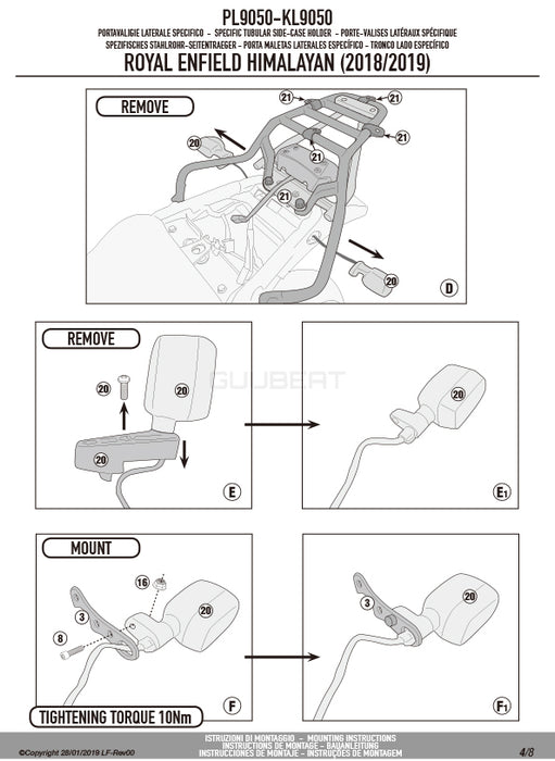 GIVI PL9050 サイドケースホルダー MONOKEY ( モノキー ) 用／ROYAL ENFIELD ヒマラヤ / ROYAL ENFIELD ベア 650専用