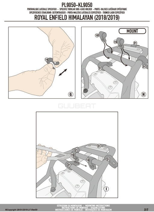 GIVI PL9050 サイドケースホルダー MONOKEY ( モノキー ) 用／ROYAL ENFIELD ヒマラヤ / ROYAL ENFIELD ベア 650専用