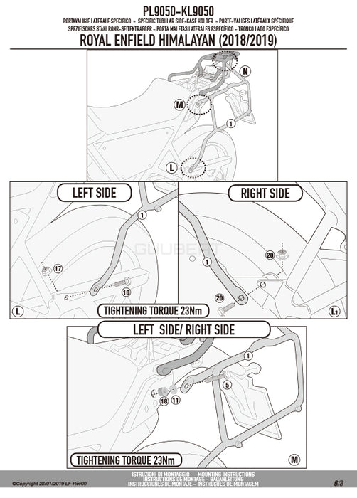 GIVI PL9050 サイドケースホルダー MONOKEY ( モノキー ) 用／ROYAL ENFIELD ヒマラヤ / ROYAL ENFIELD ベア 650専用