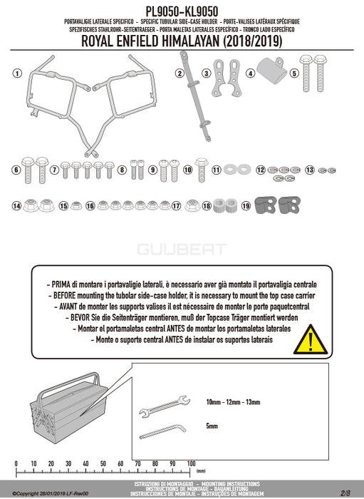 GIVI PL9050 サイドケースホルダー MONOKEY ( モノキー ) 用／ROYAL ENFIELD ヒマラヤ / ROYAL ENFIELD ベア 650専用