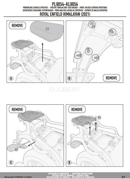 GIVI PL9054 サイドケースホルダー MONOKEY ( モノキー ) 用／ROYAL ENFIELD ヒマラヤ専用