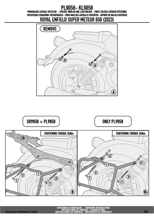 GIVI PL9058 サイドケースホルダー MONOKEY ( モノキー ) 用／ROYAL ENFIELD スーパーメテオ 650専用