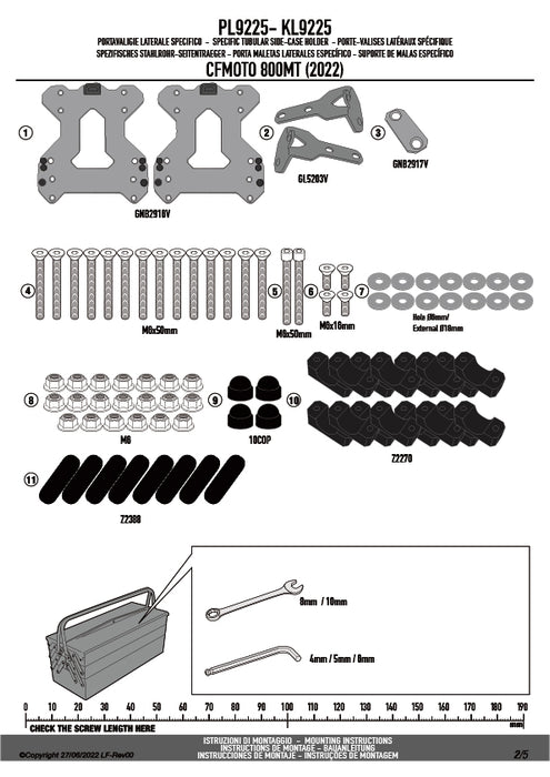 GIVI PL9225 サイドケースホルダー MONOKEY ( モノキー ) 用／CFMOTO 800 MT専用